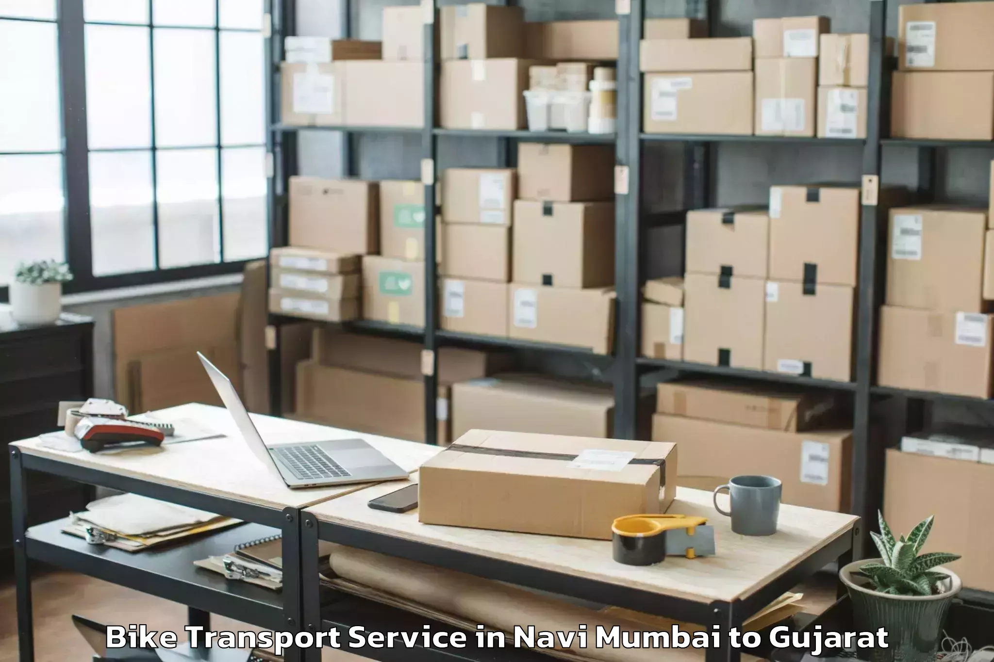 Easy Navi Mumbai to Veer Narmad South Gujarat Univ Bike Transport Booking